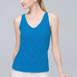 WHBM Crochet Tank Blue - size S
